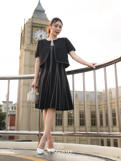 Girona Stitches Knit Set - Black