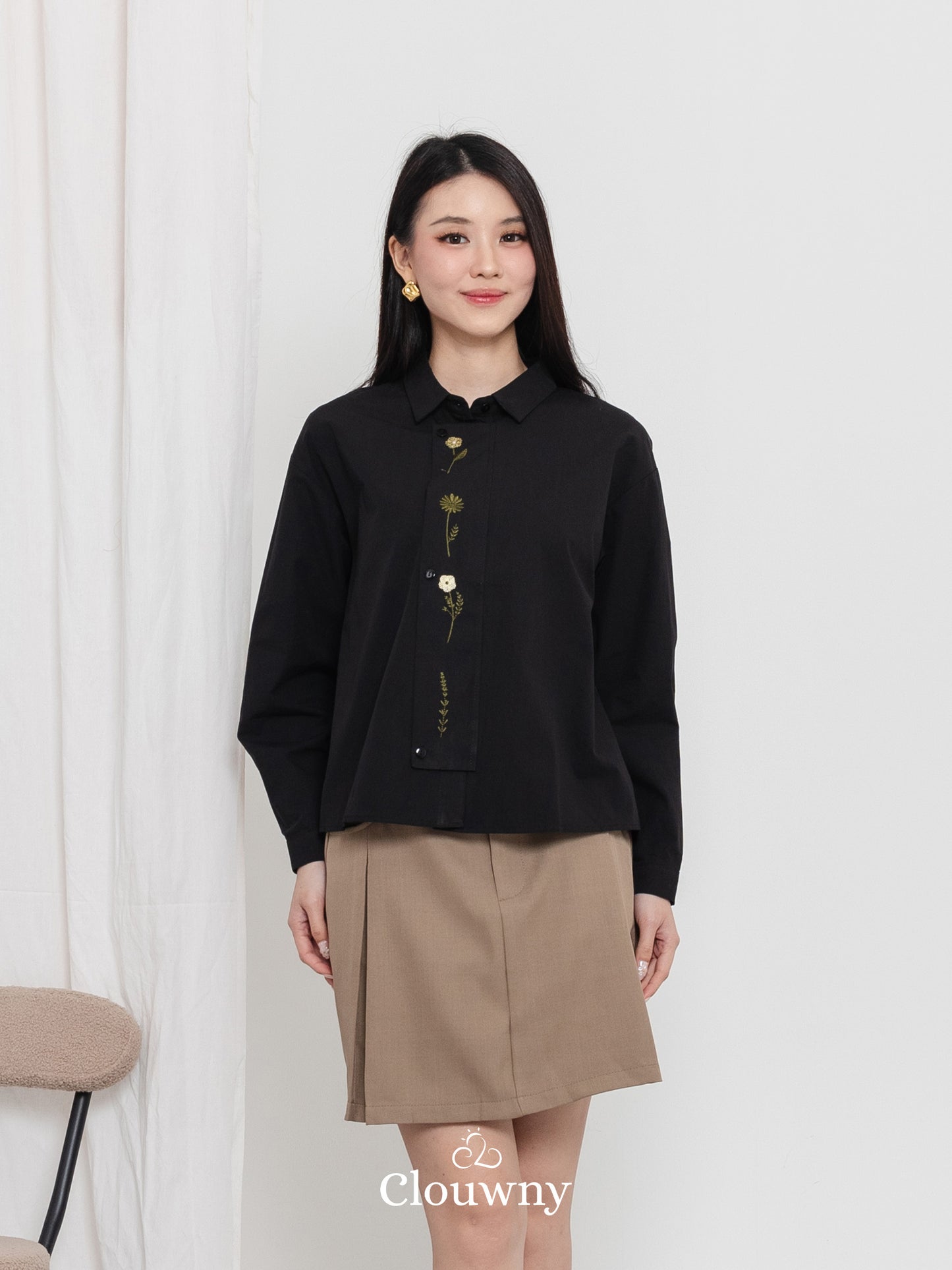 Autumn Cotton Shirt - Black