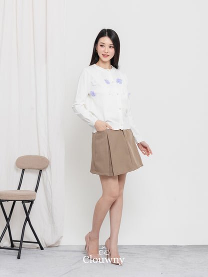 Oxa Button Knit Cardigan - White