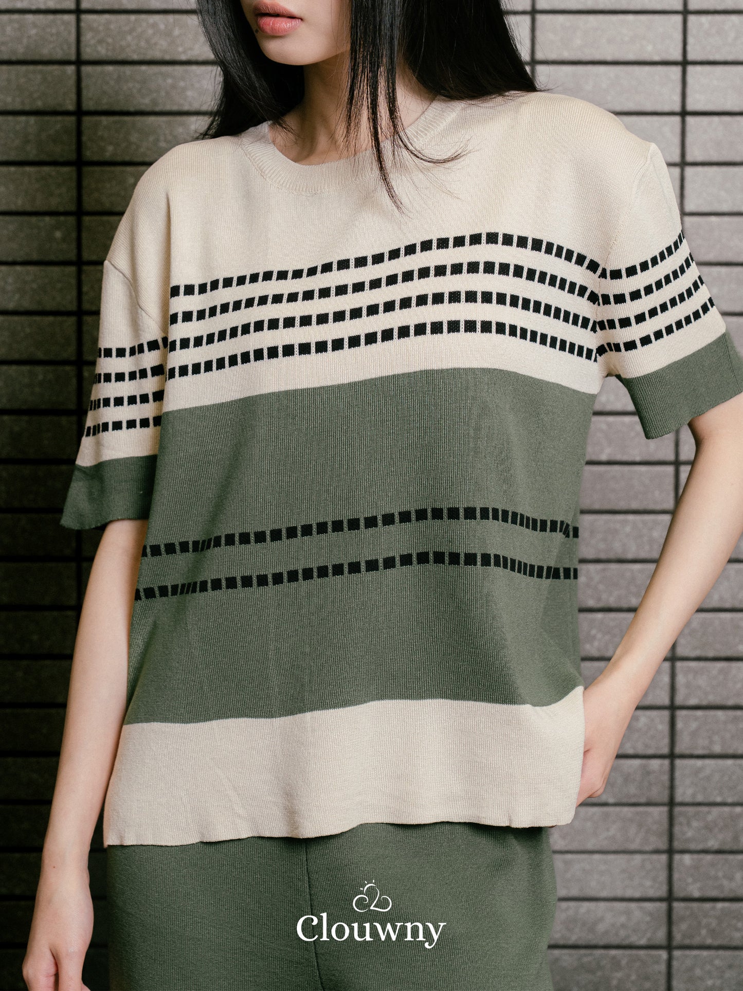 Orly Two Tone Knit Set - Green