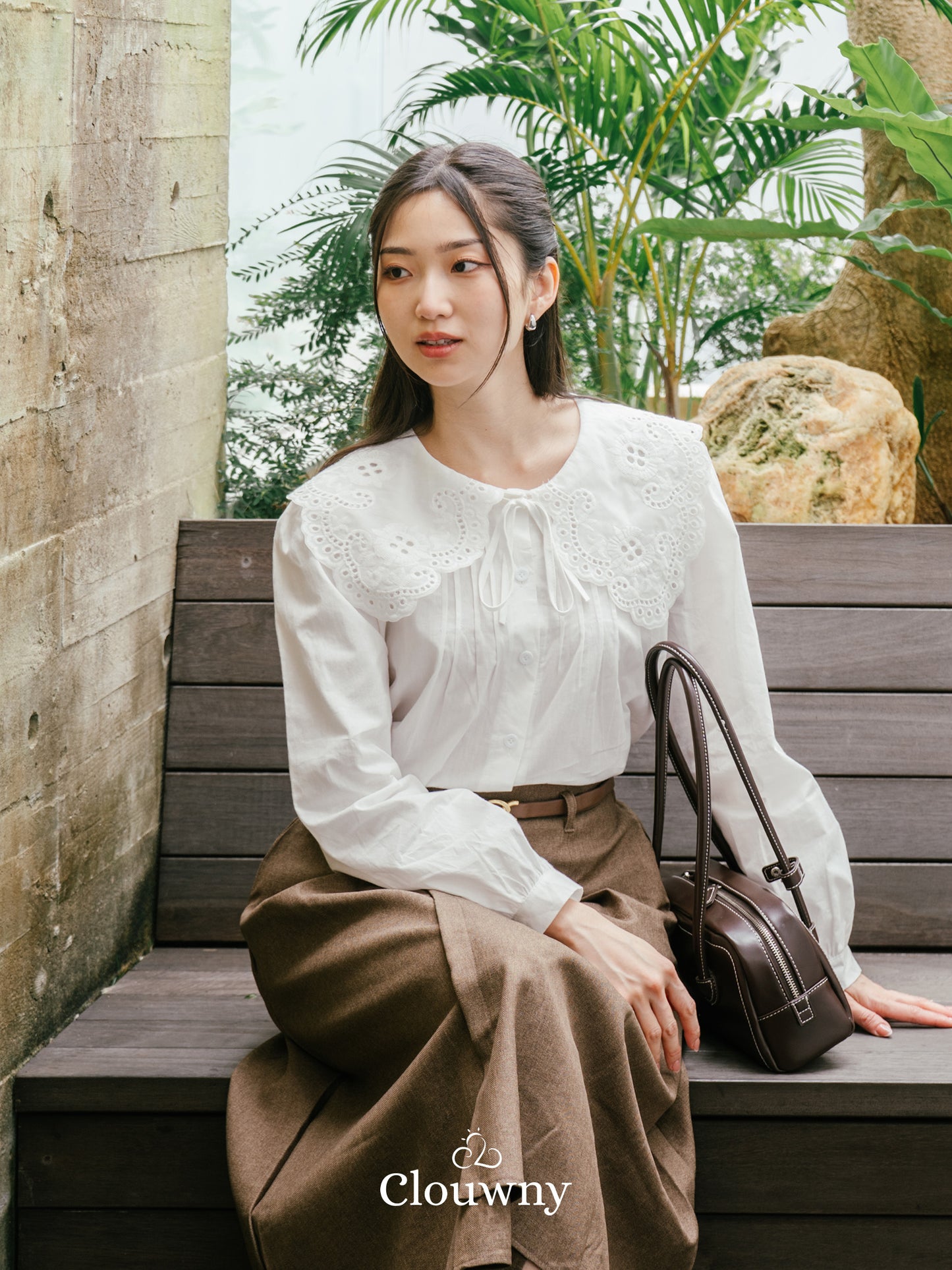 Patsy Lace Button Blouse - White