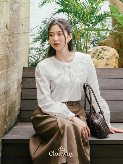 Patsy Lace Button Blouse - White
