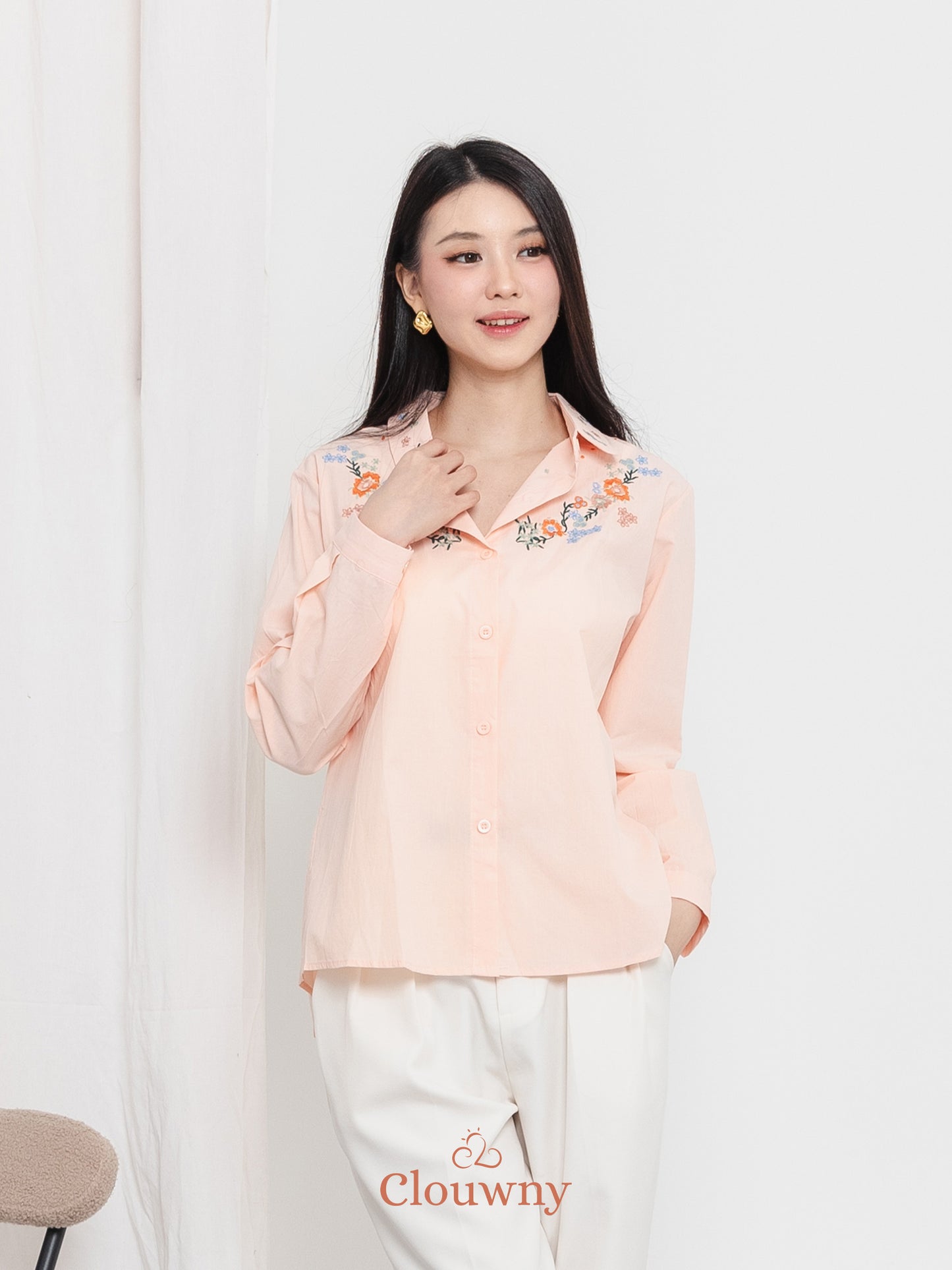 Daria Cotton Shirt - Peach