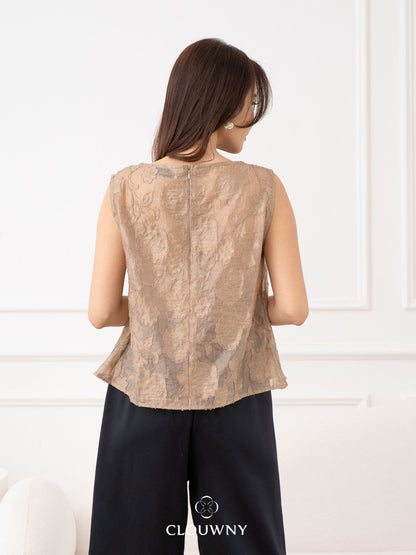 Asoka Embroidery Lace Top - Beige
