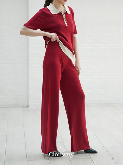 Zippy Knit Set - Maroon