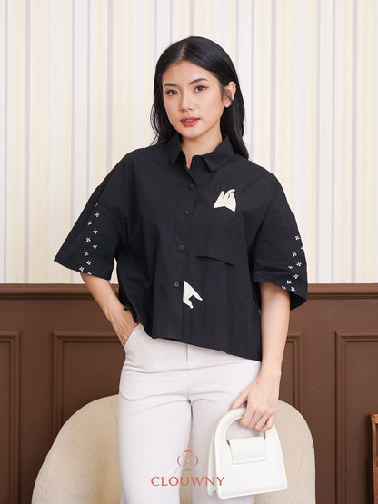 Miwa Cotton Blouse - Black