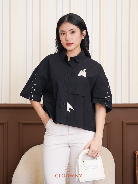 Miwa Cotton Blouse - Black