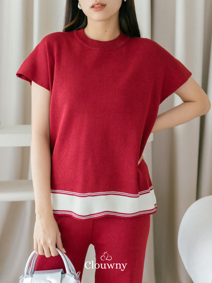 Mile Knit Set - Maroon