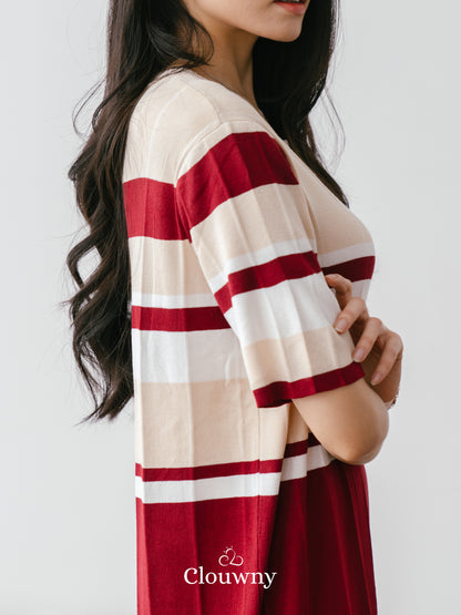Fille Knit Dress - Maroon