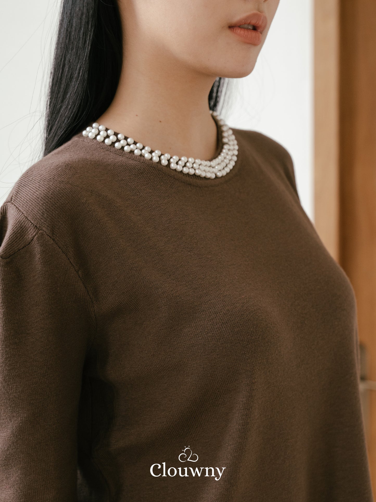 Itza Pearl Knit Top - Coffee