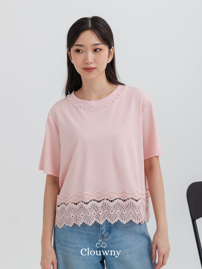 Megan Pearl Blouse - Pink