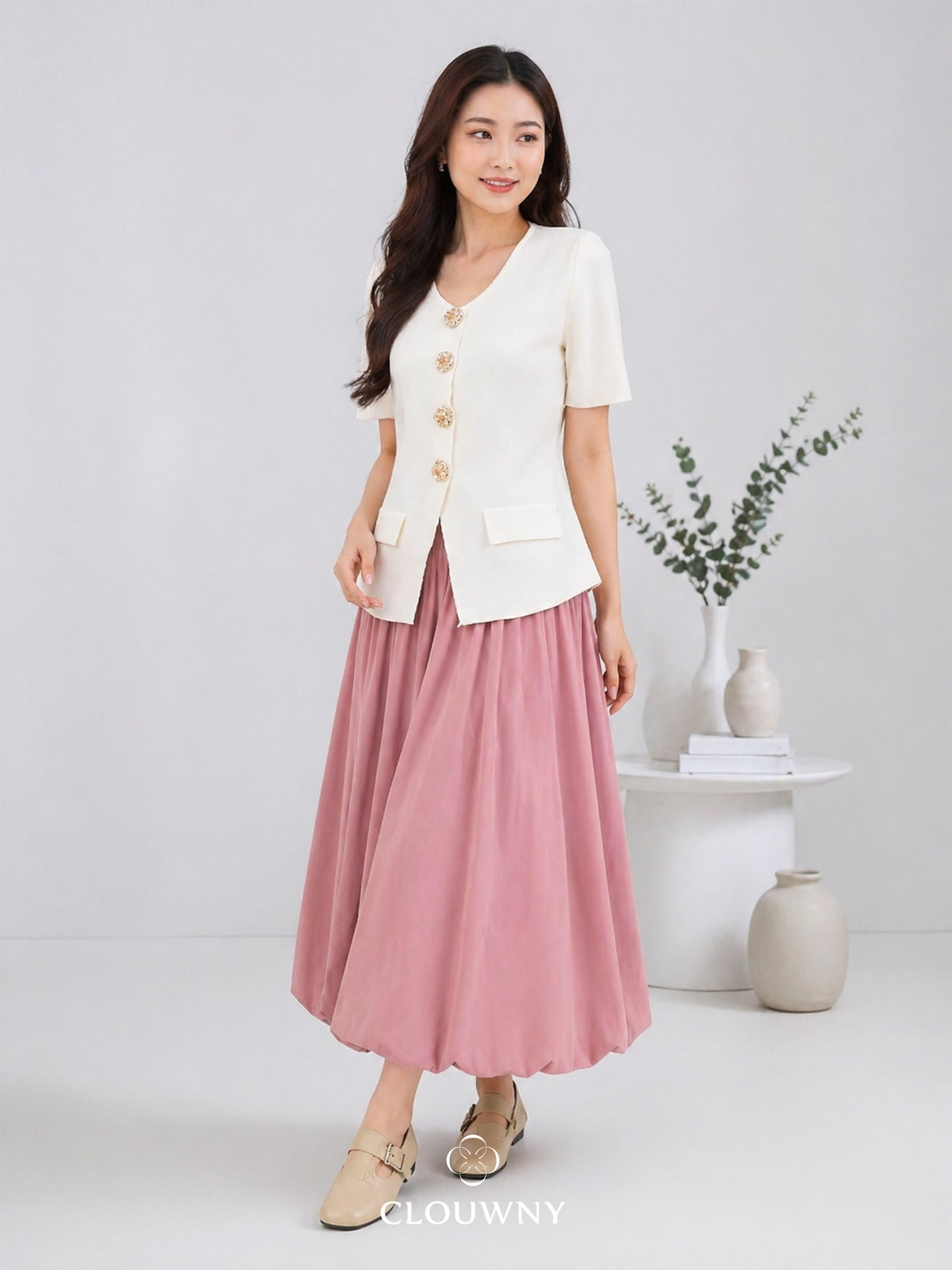 Elowen Ballon Skirt - Pink