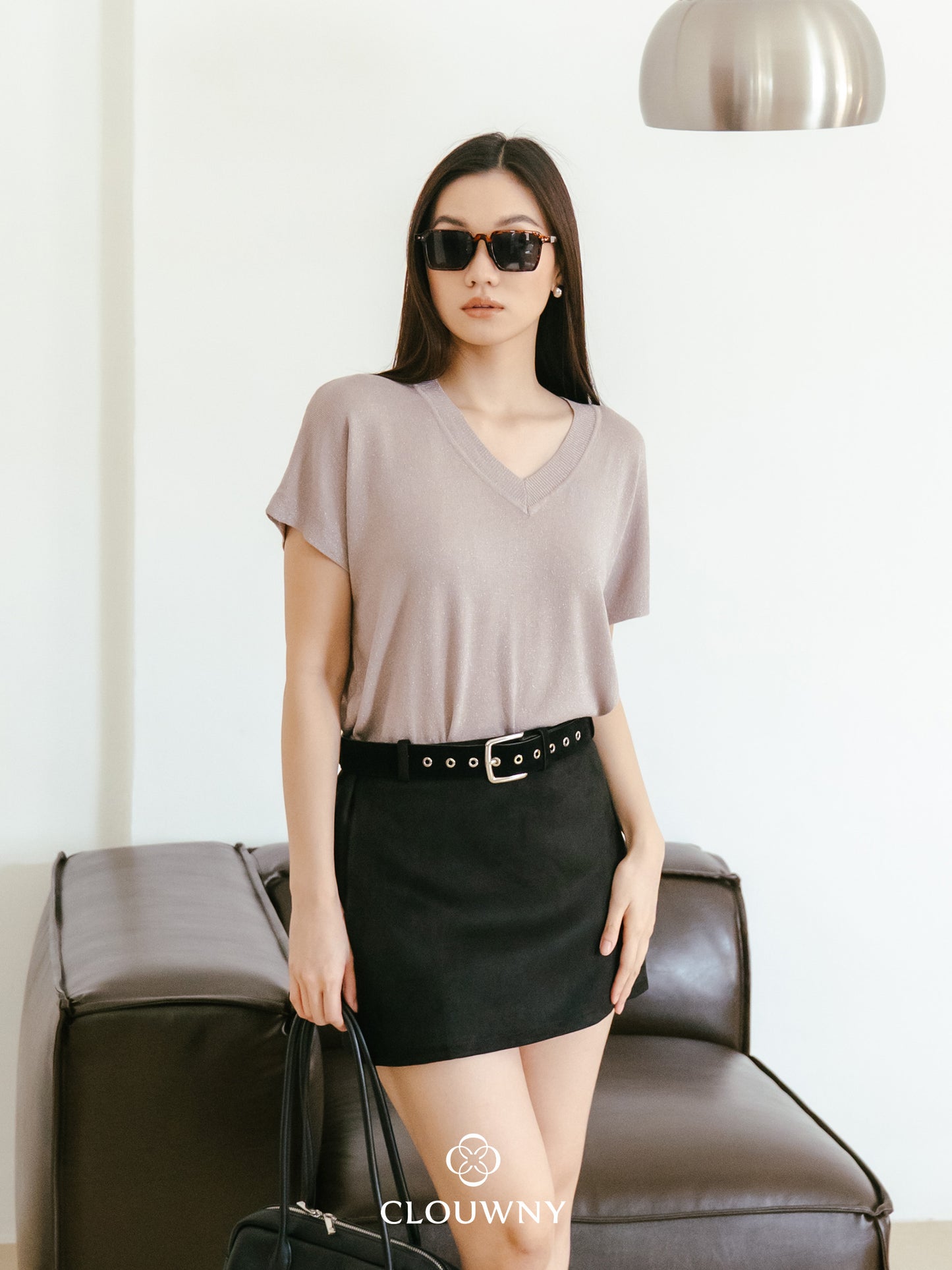 Varen Glitter Top - Khaki