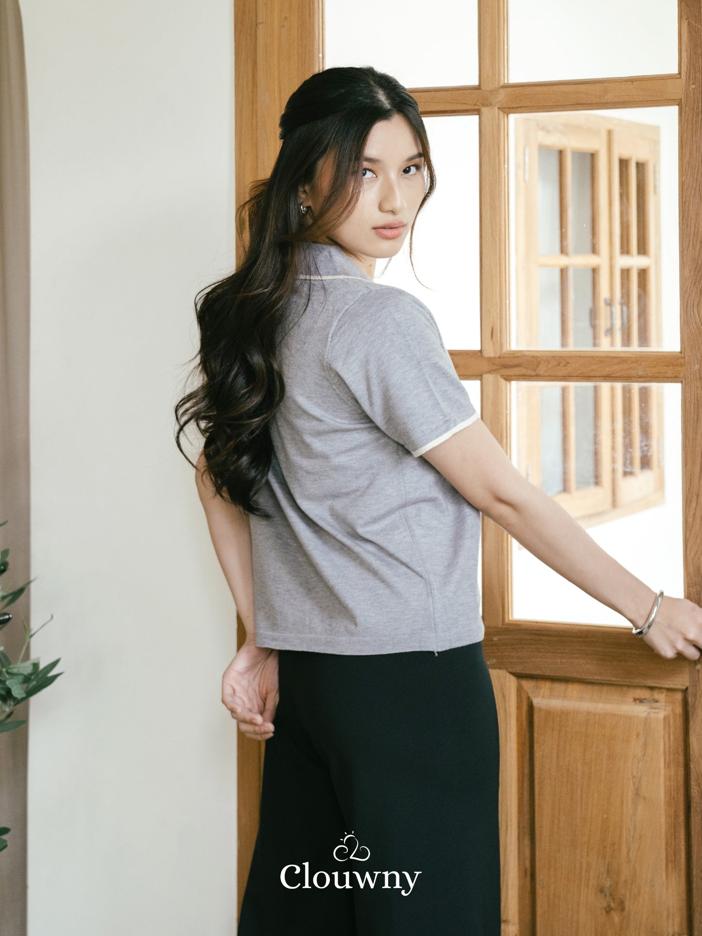 Mesa List Zipper Top - Grey