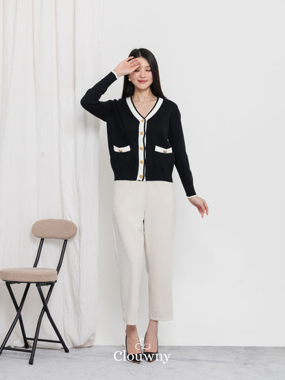 Morza Button Knit Cardigan - Black
