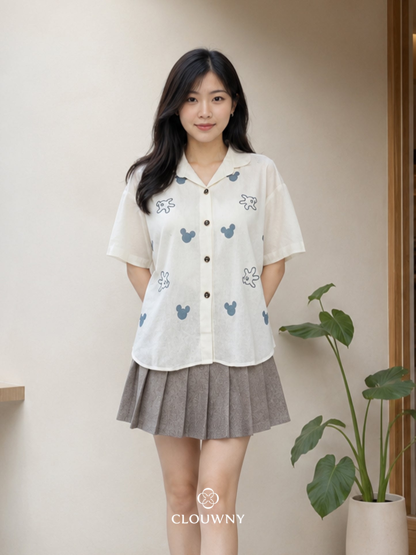 Hands Button Cotton Shirt - White