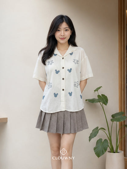 Hands Button Cotton Shirt - White