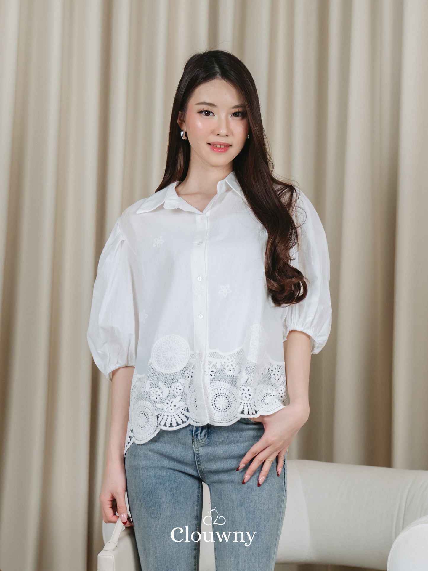 Minar Cotton Shirt - White