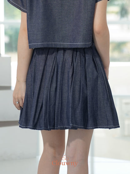 Kimi Pleated Skort - Navy