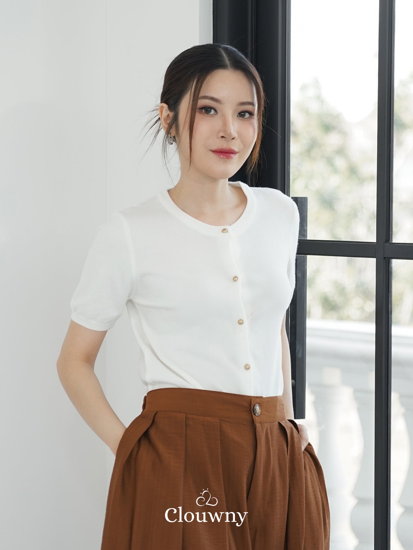 Cayan Knit Top - White