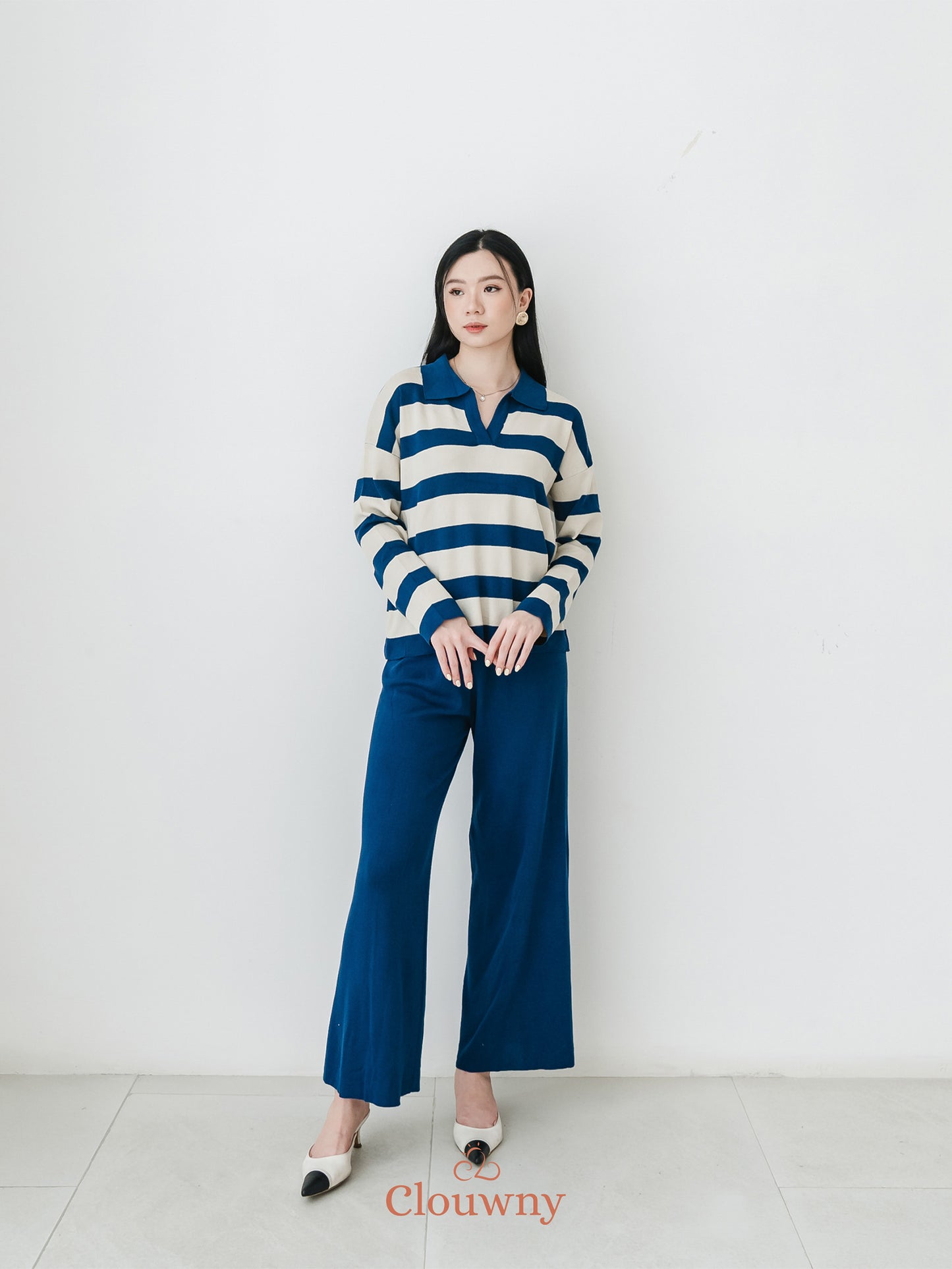 Melbi Stripes Knit Set - Blue