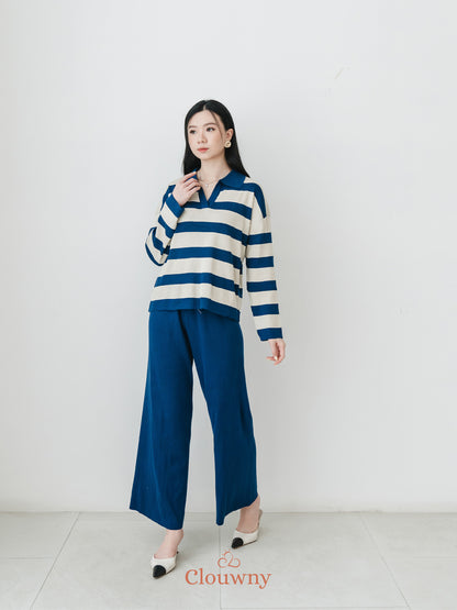 Melbi Stripes Knit Set - Blue