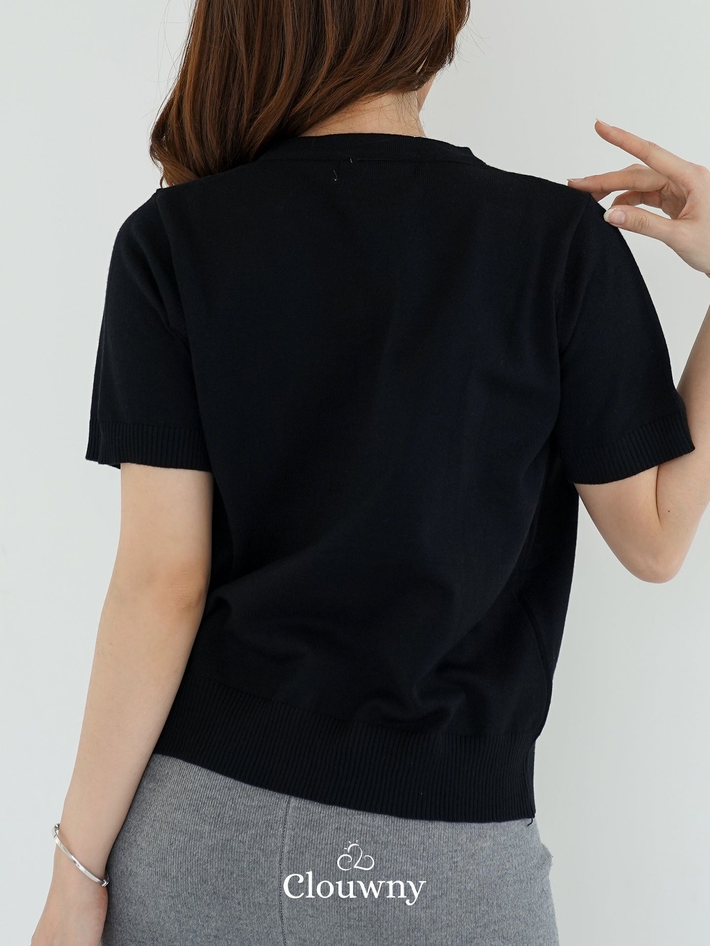 Rizel Double Button Top - Black