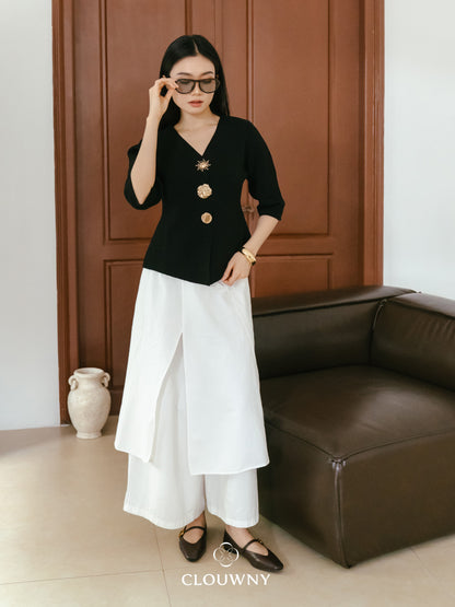 Helios Midisleeve Top - Black