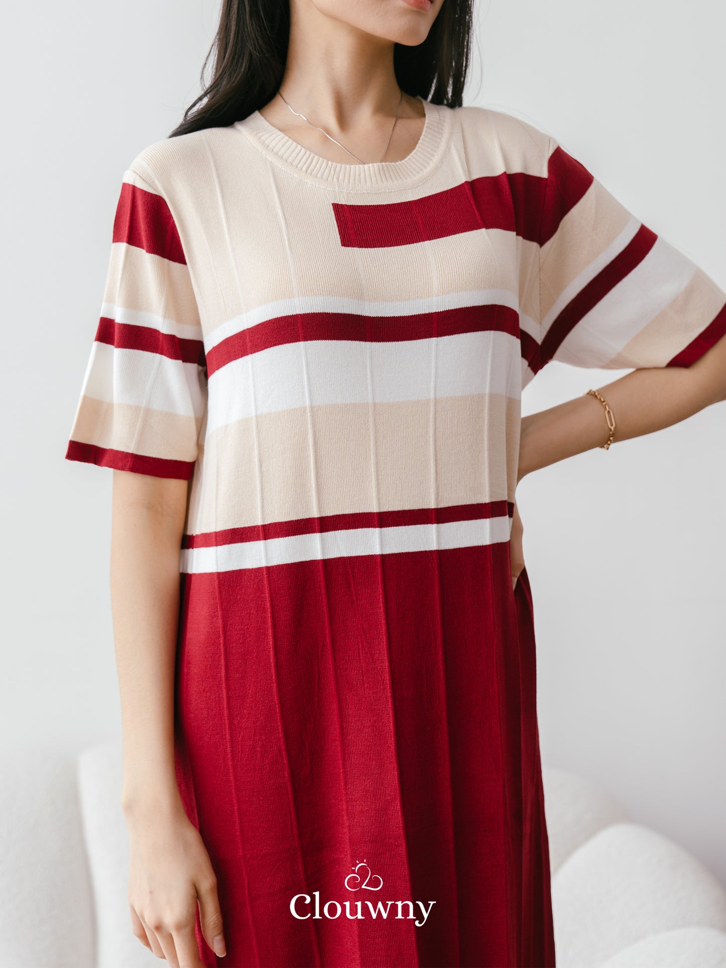 Fille Knit Dress - Maroon