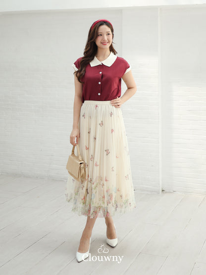Voleta Butterfly Skirt - Cream