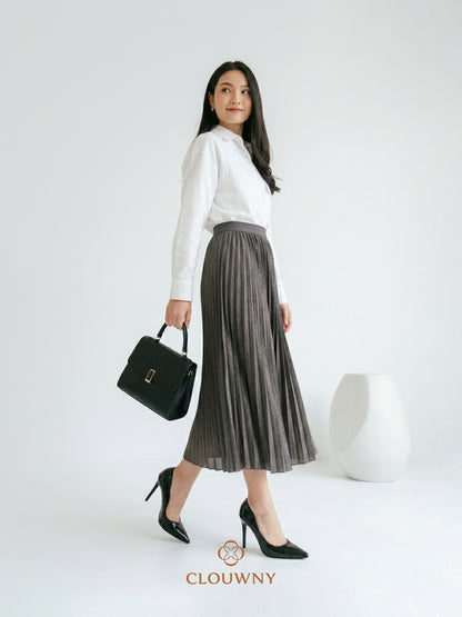 Aretha Pleated Skirt - Grey