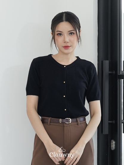 Cayan Knit Top - Black