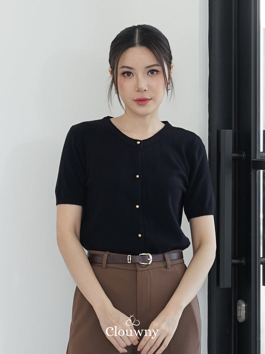 Cayan Knit Top - Black
