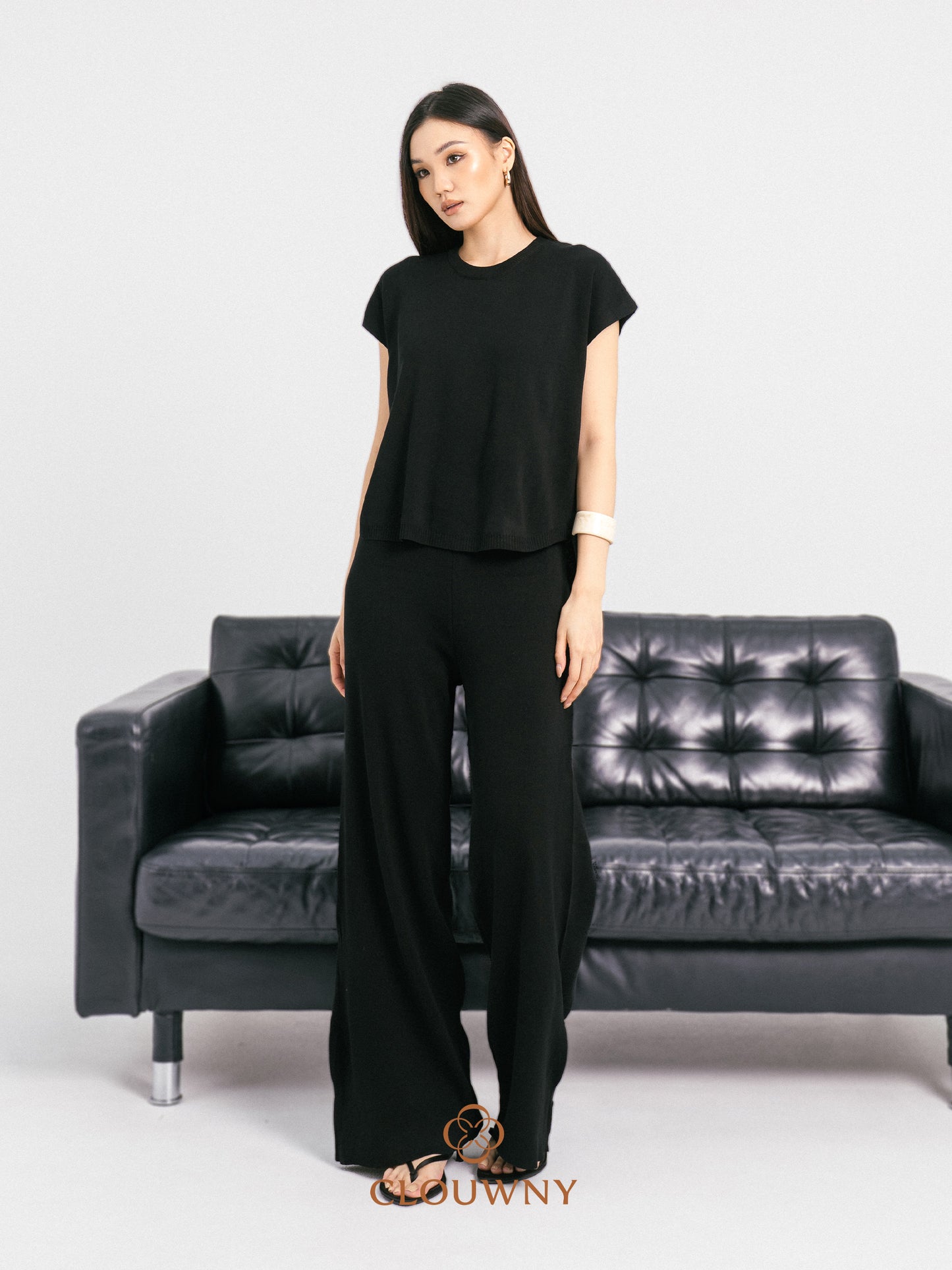 Goldie Round Knit Set - Black