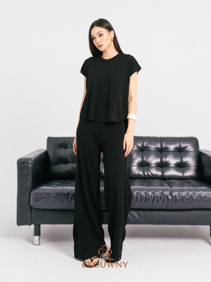 Goldie Round Knit Set - Black