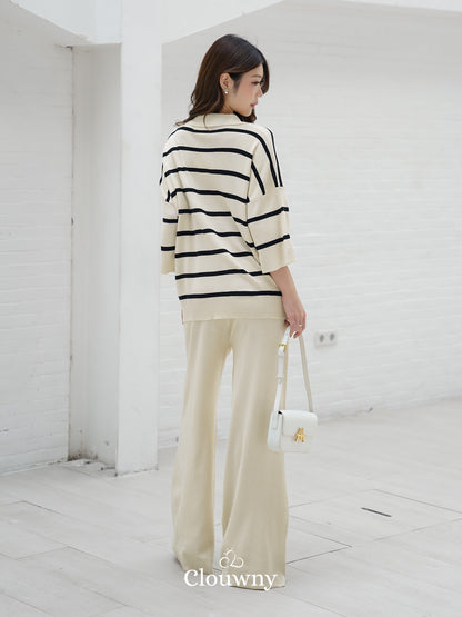 Set Garis Natasya - Krem