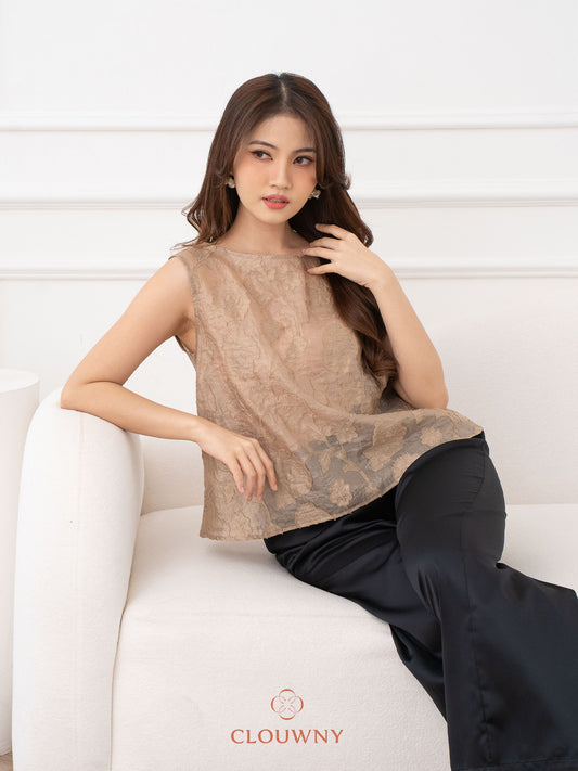 Asoka Embroidery Lace Top - Beige