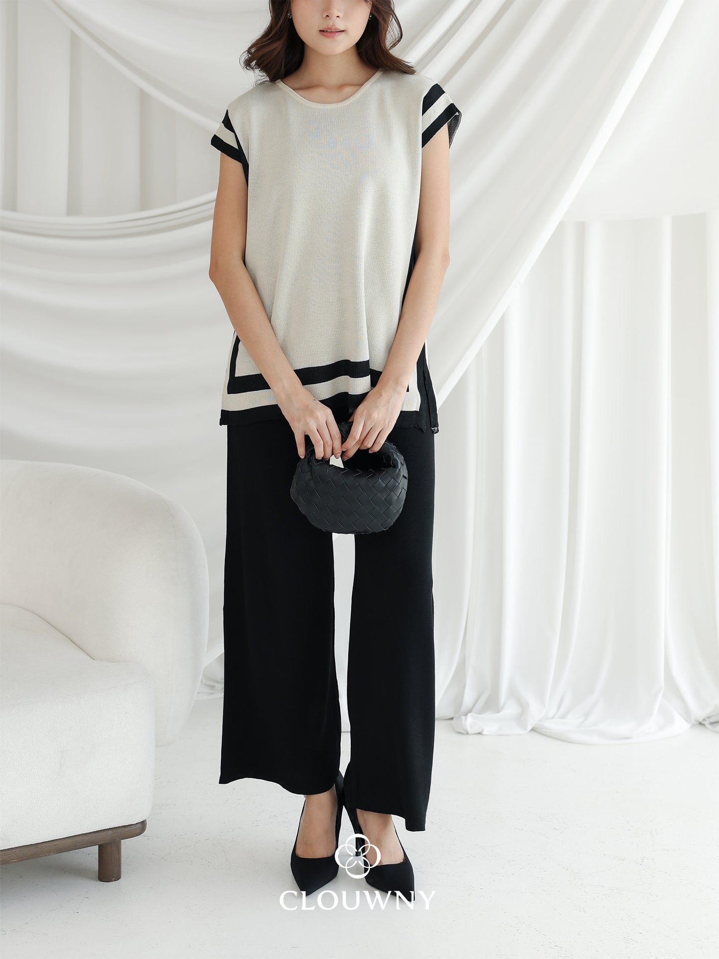 Whitler Knit Set - Black Cream