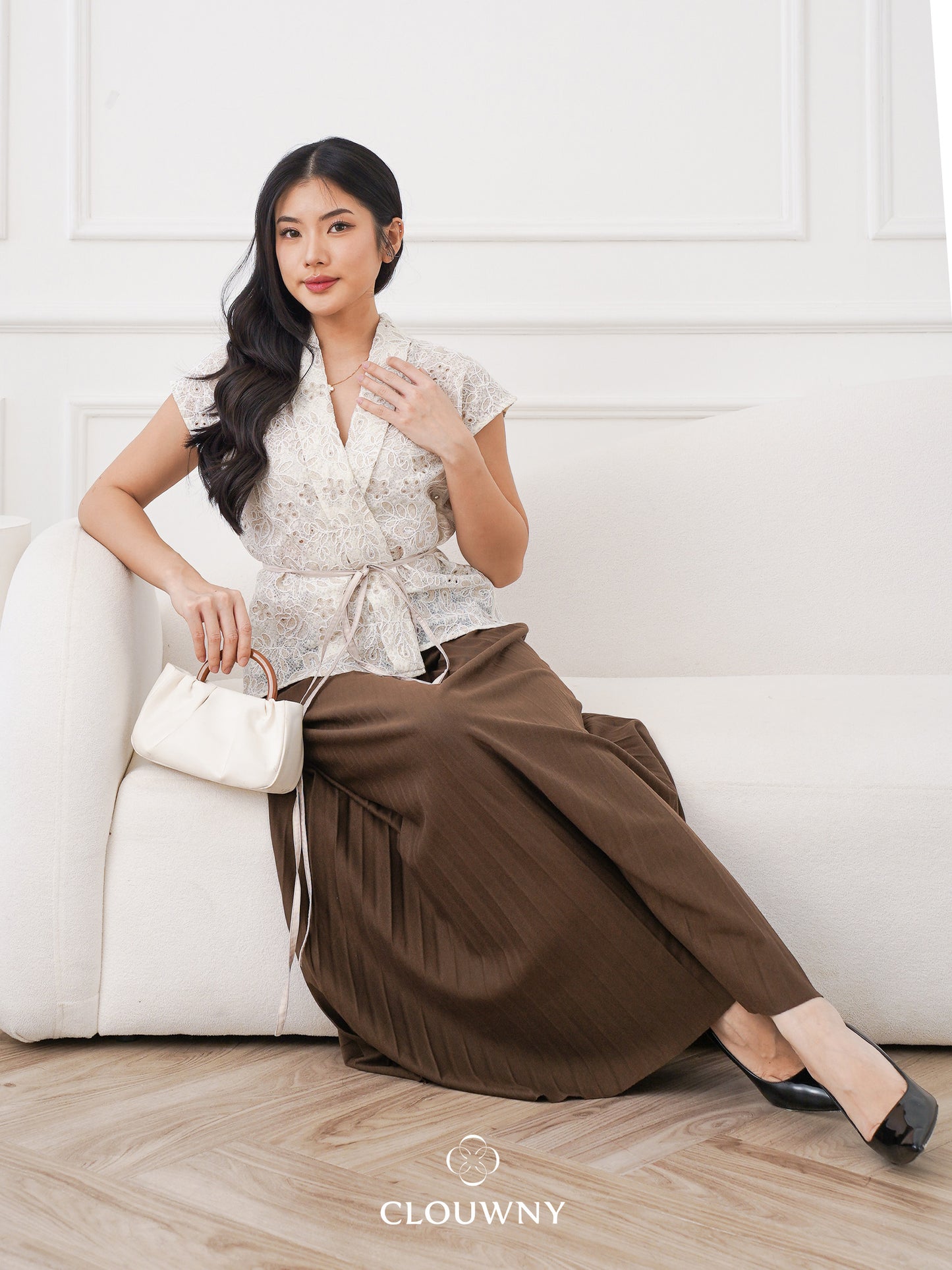 Aretha Pleated Skirt - Coffee