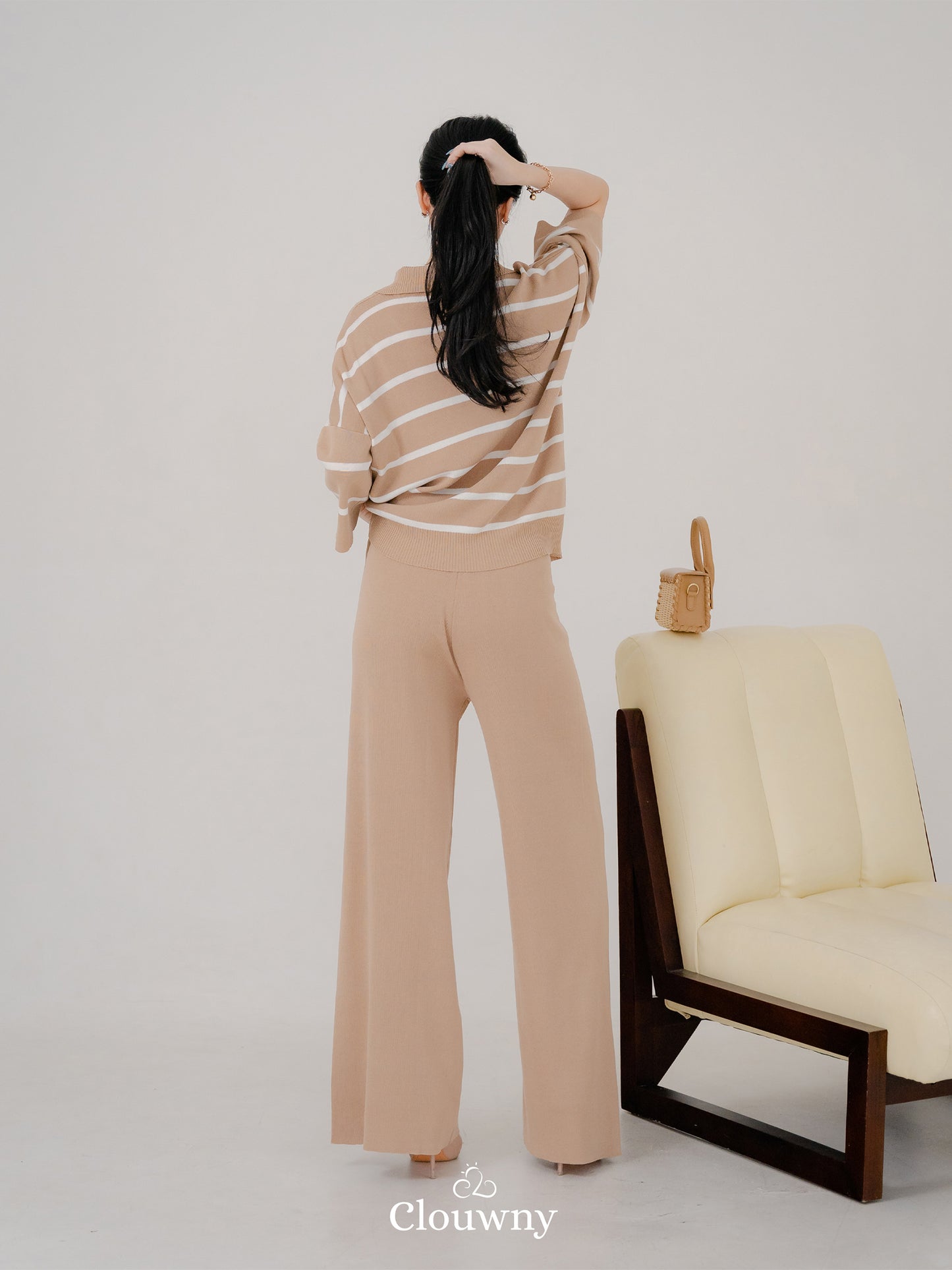 Natasya Stripes Set - Khaki