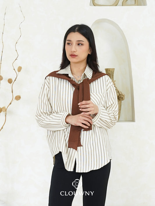 Candela Stripes Scarf - Cream