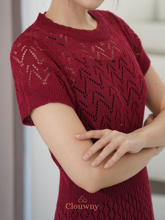 Frabel Knit Dress - Maroon