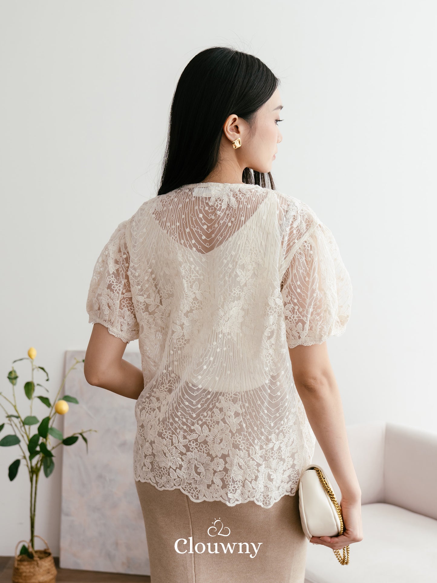 Lotus Lace Blouse - Cream