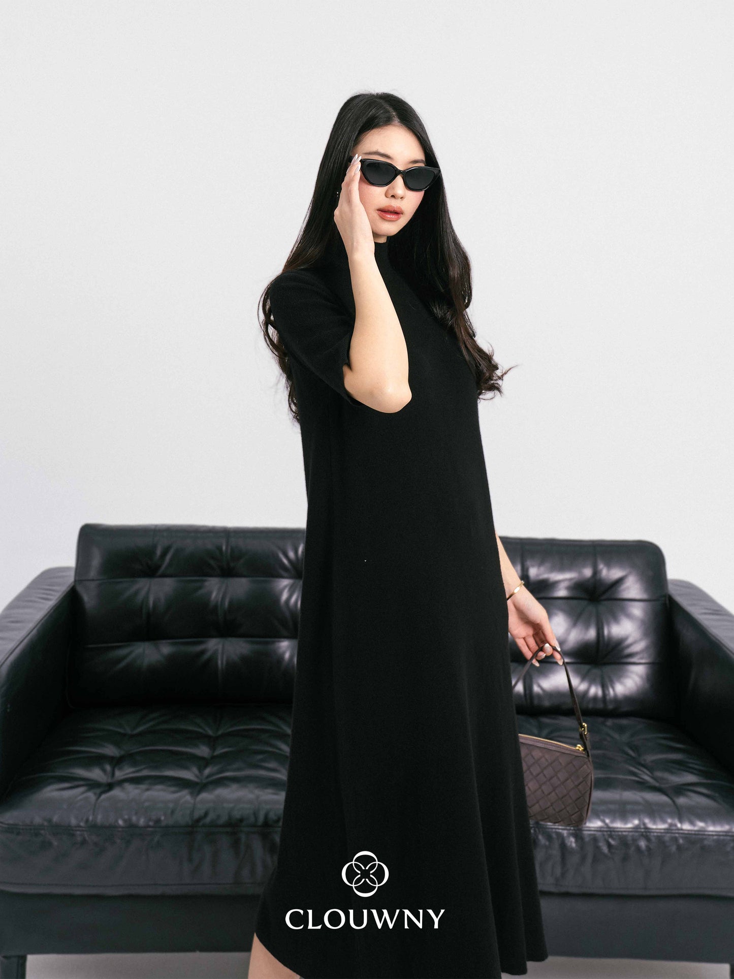 Mirage Turtle Knit Dress - Black