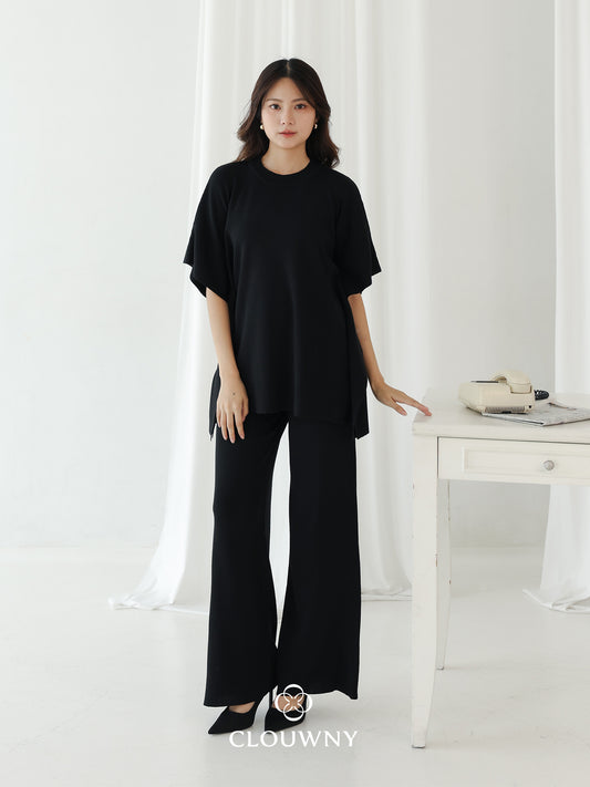 Joel Batwing Knit Set - Black