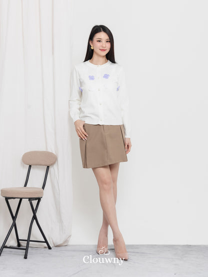 Oxa Button Knit Cardigan - White