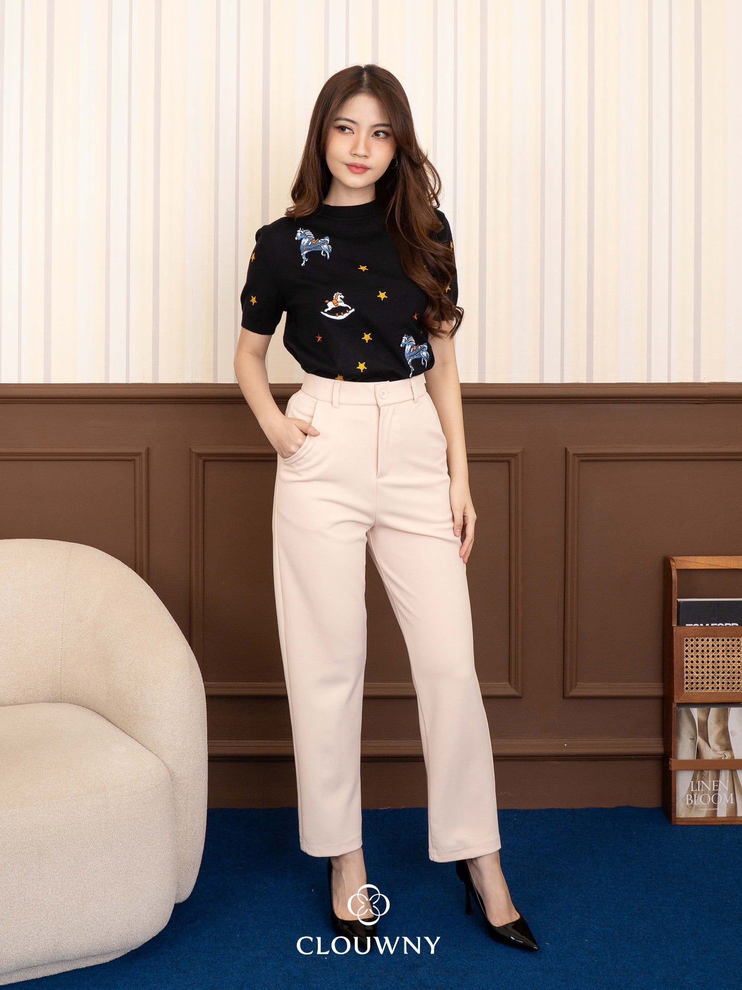 Egin Office Pants - Cream