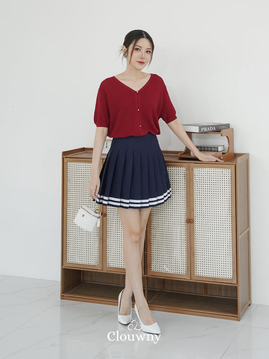 Stripes Tennis Skirt - Navy