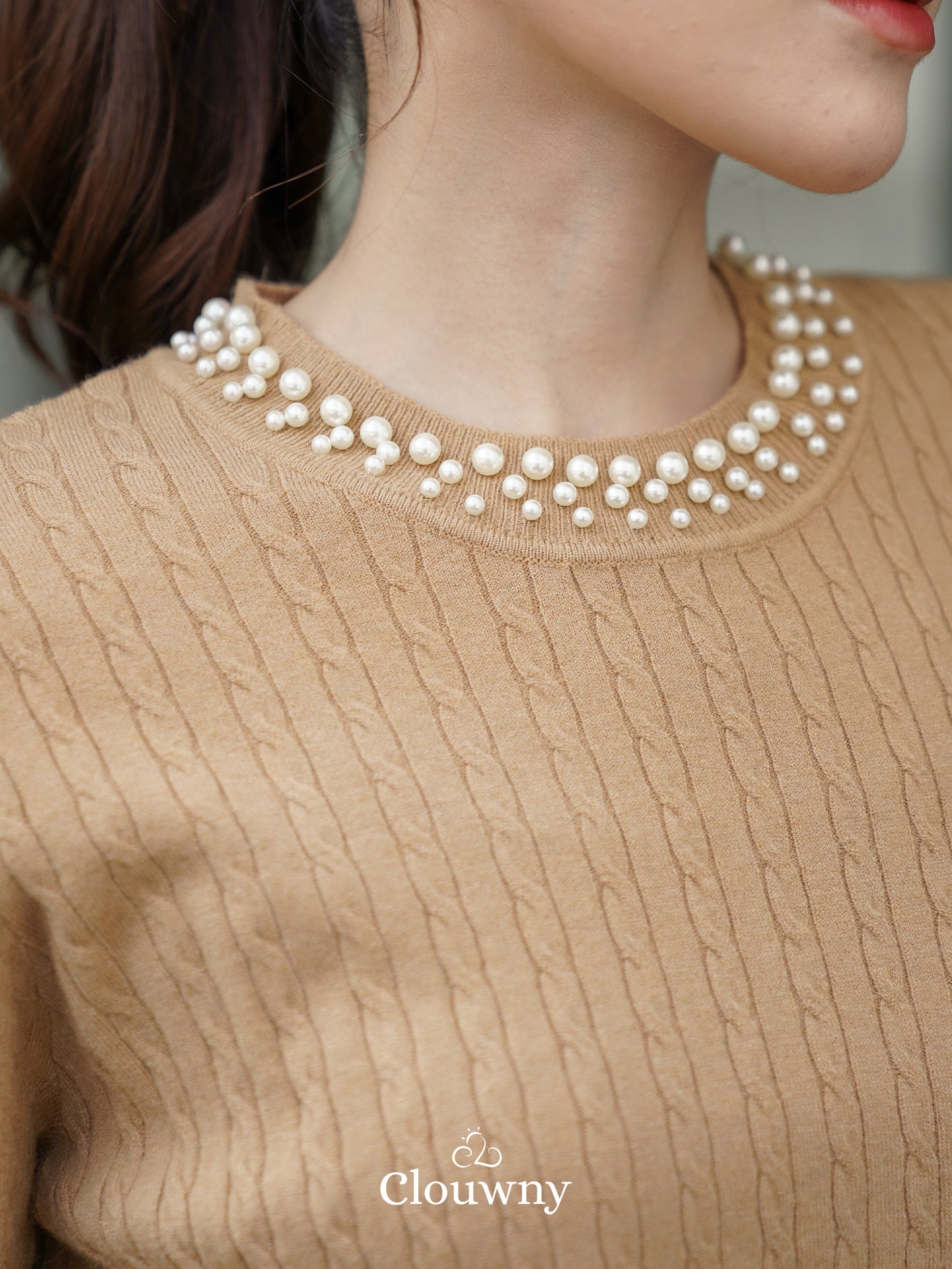 Gina Pearl Top - Mocca