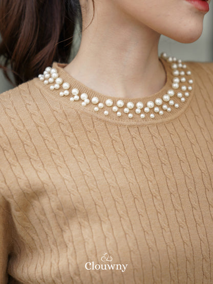Gina Pearl Top - Mocca